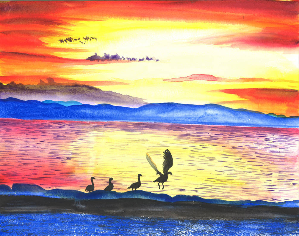 Sunset Geese