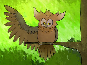 Owl with lazy background