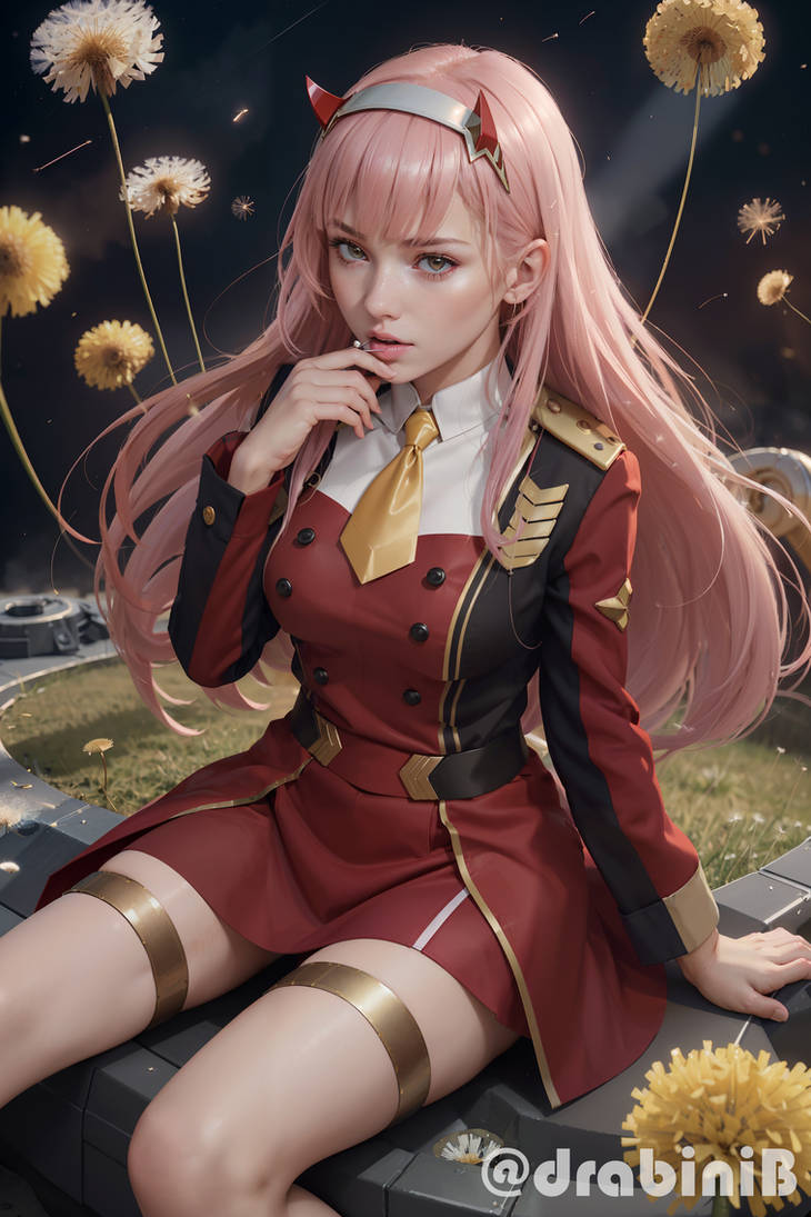 Zero two, a stunning and lifelike character from darling in the franxx