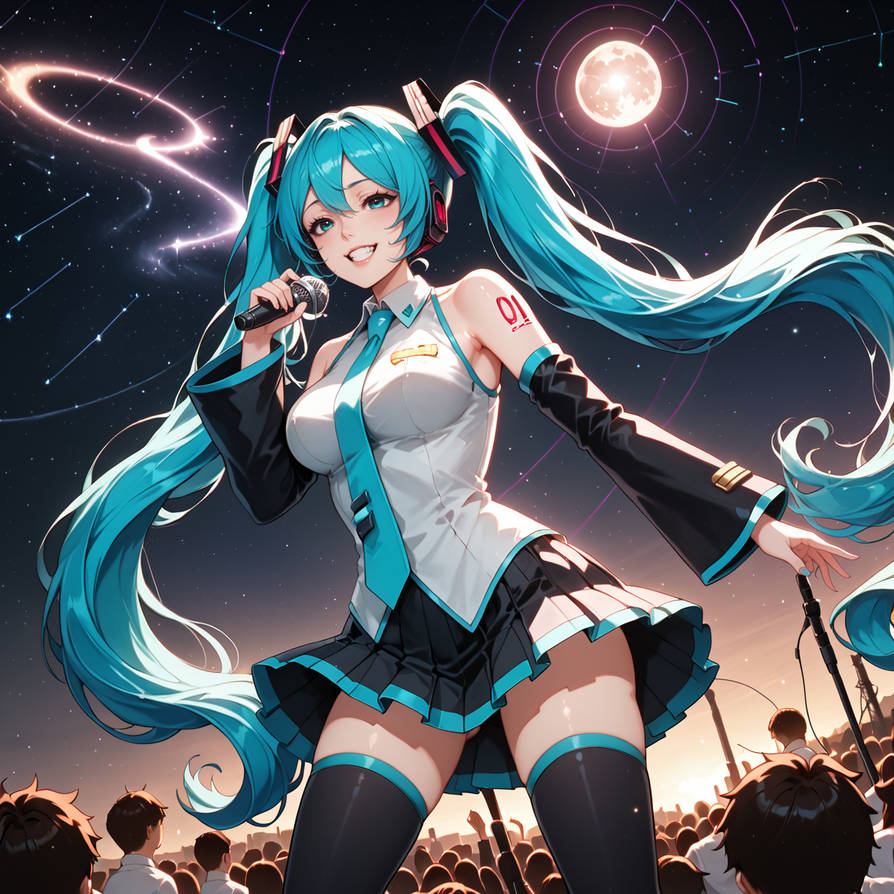 Miku Lock In Hatsune Miku on stage by HashtagGates on DeviantArt