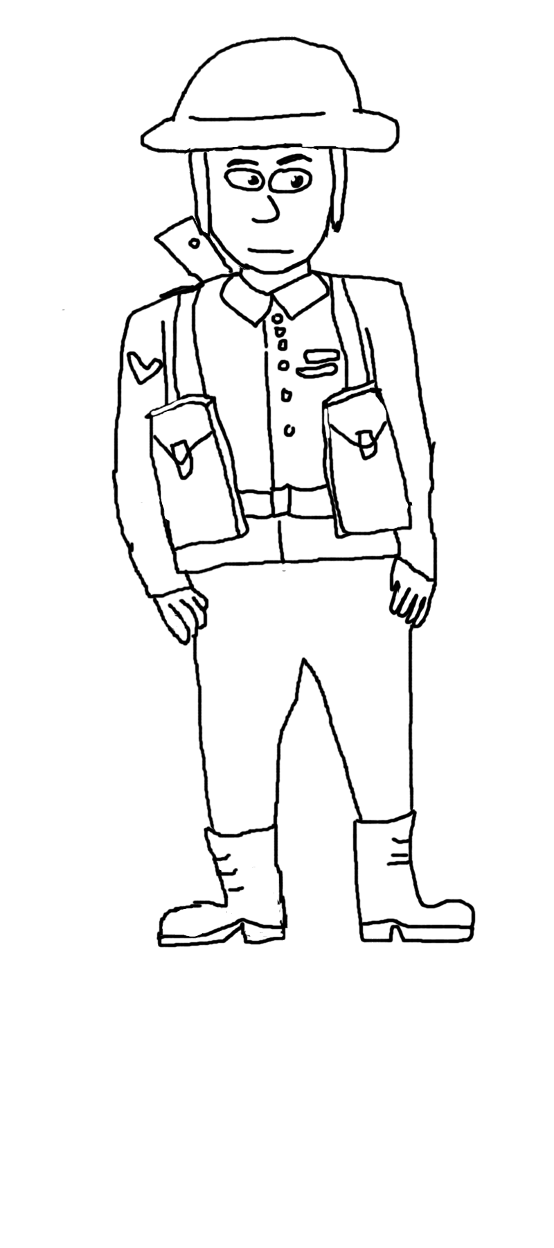 Canadian soldier WWII lineart by bukabuka96 on DeviantArt