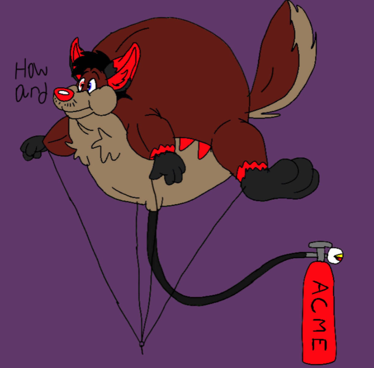 Darwin Inflating Inflation Howard the wolf balloon by howard1224 on DeviantArt