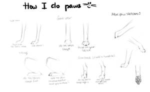 Canine/Wolf paw -tutorial- (more like sketches..)