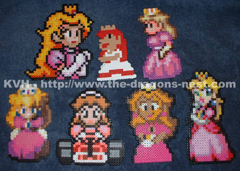 Perler Bead Princess Peach-es