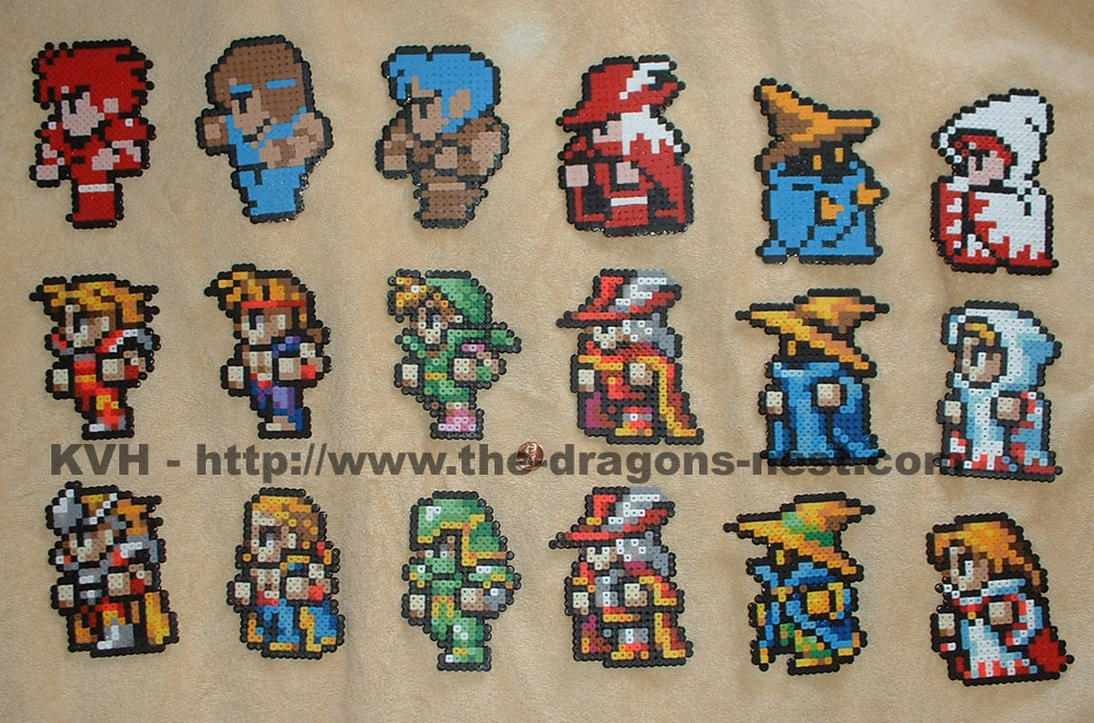 Perler Bead FF1 Class Sprites