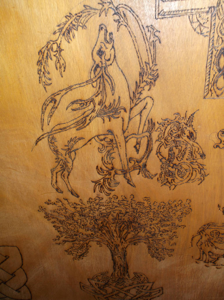 pyrography Celtic door in progress by dutchartt on DeviantArt