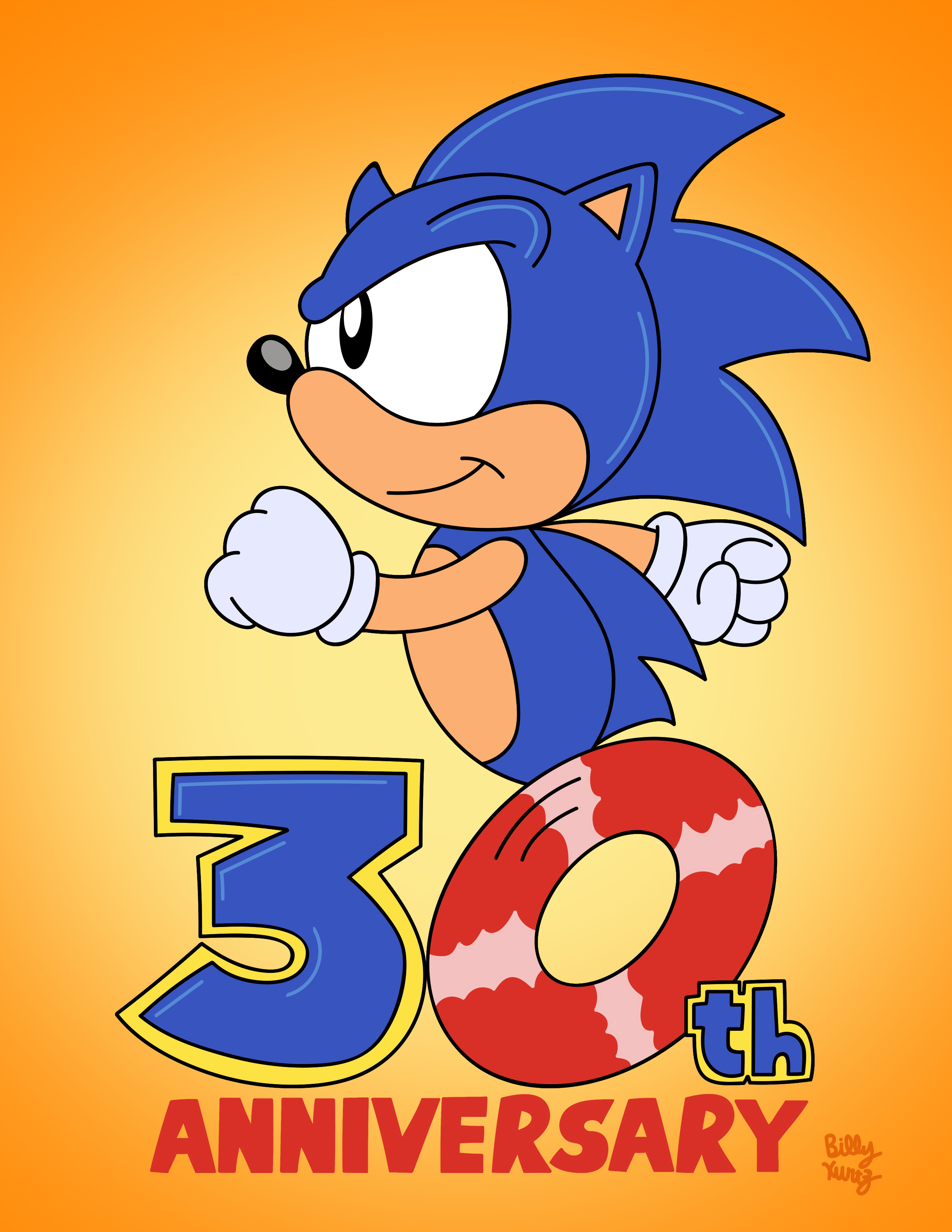 Classic Sonic: Sonic 30th (1991) by SKCollabs on DeviantArt