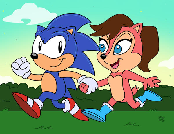Sonic and Sally Double Boost by SlySonic on DeviantArt