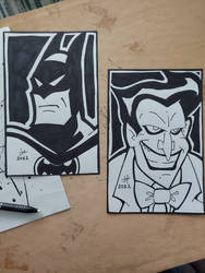 Batman and Joker Sharpie art
