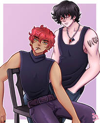 Odin and Akuma (Art Trade) by ChibiStarChan