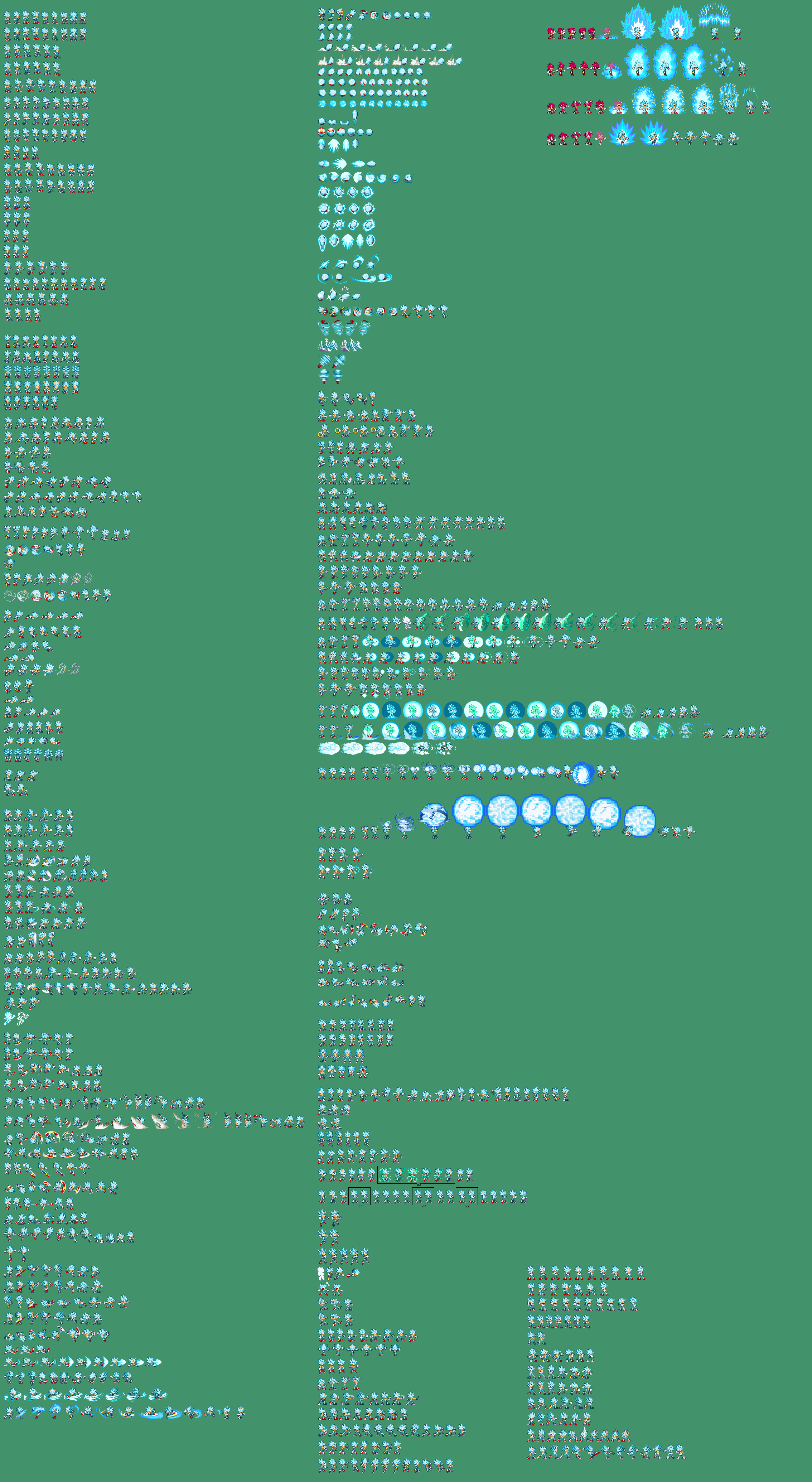 Super Sonic Blue sprite sheet by jkrules40 on DeviantArt
