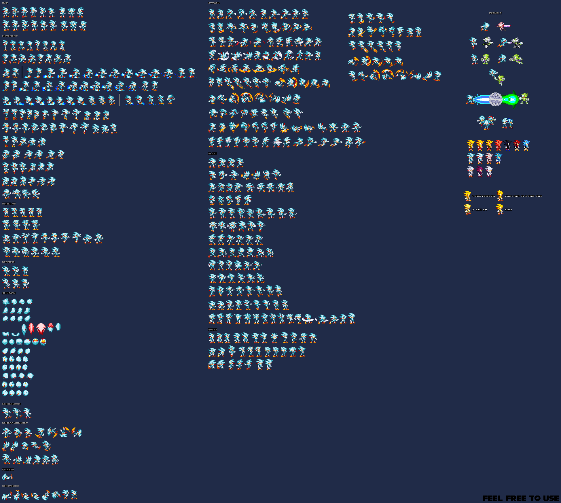 Sample Sprite Blue Super Shadic Blue sprite sheet by jkrules40 on DeviantArt