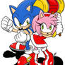 Sonic and Amy Battle Pose (Color Practice)