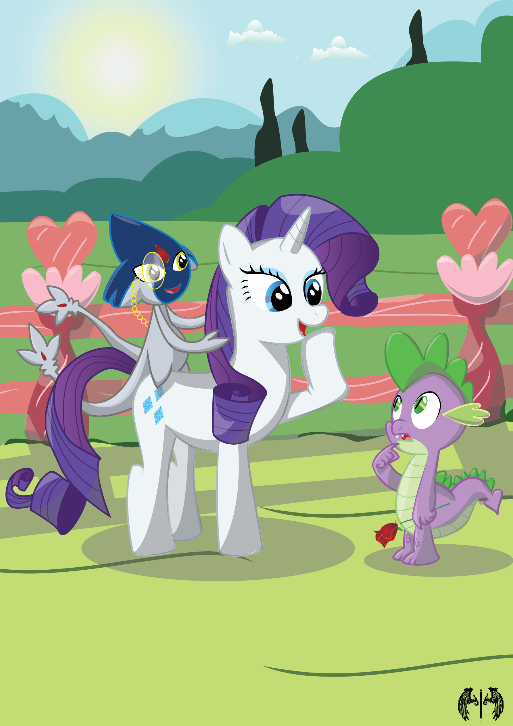 Cupix and Rarity meet Spike