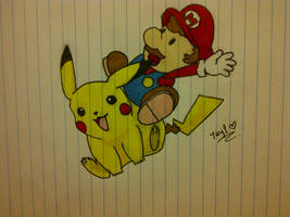 Mario and Pikachu Tattoo Design -Original-