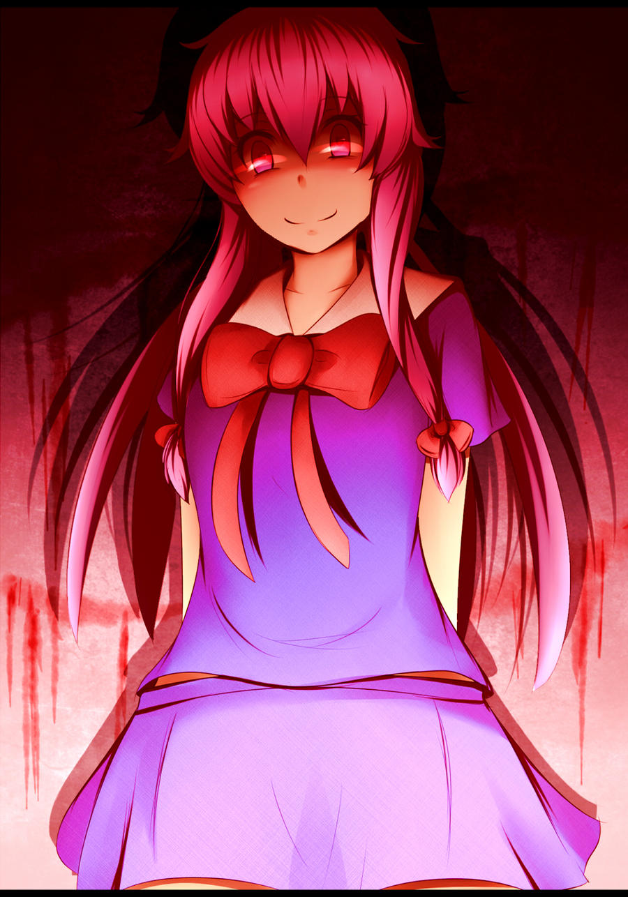 Gasai Yuno, Mirai Nikki, anime, purple eyes