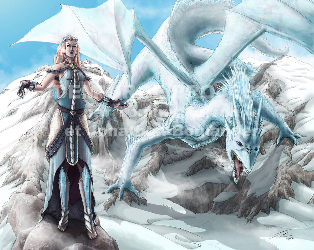 Ice dragon lady by TomXaros