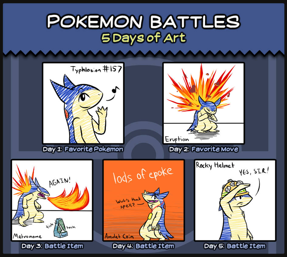 Pokemon Battles - 5 Days of Art Meme by FriendlyFireMF on DeviantArt