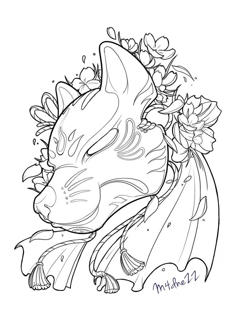 Kitsune Mask Tattoo Art by M4dneZZ on DeviantArt