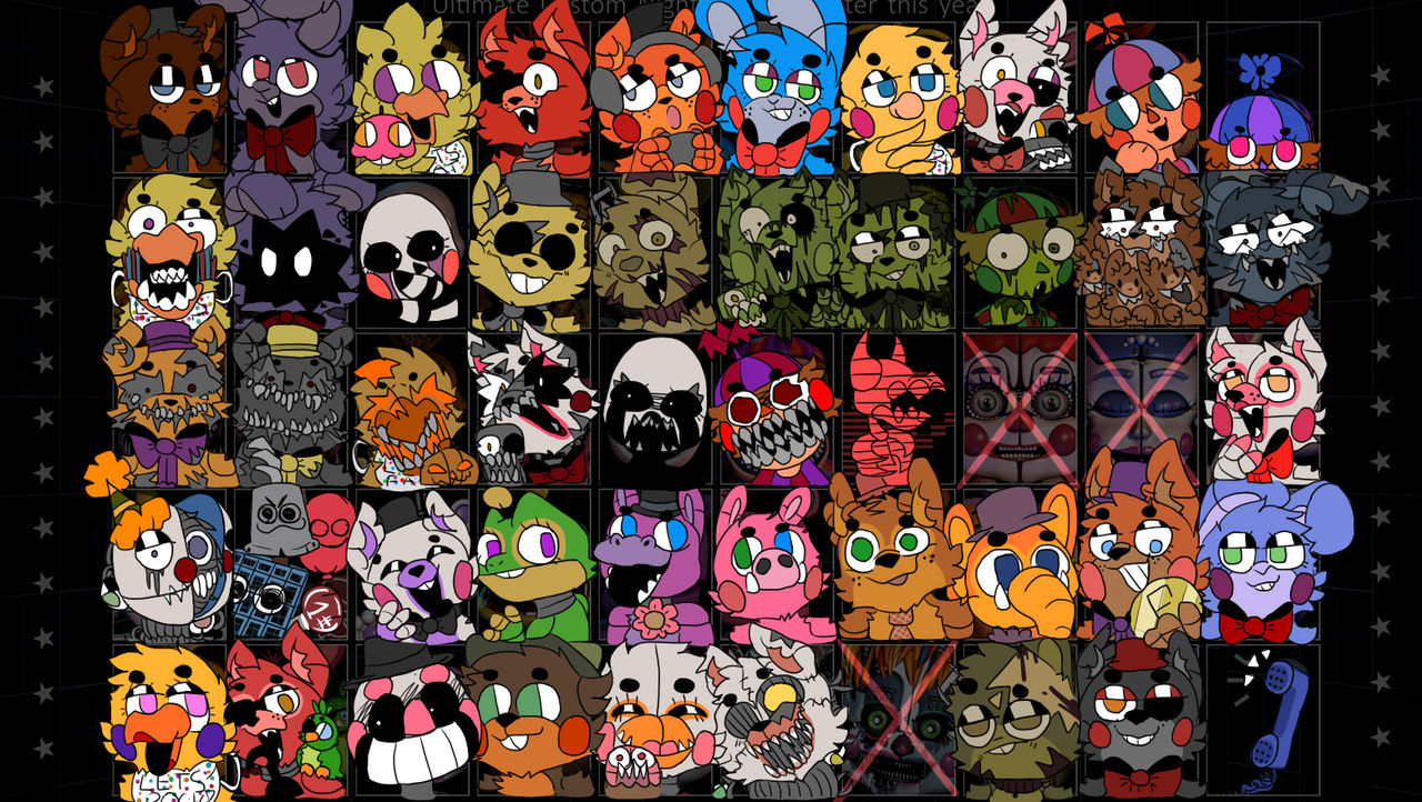 Ultimate Custom Night //(Almost) All Characters by Vodena on DeviantArt