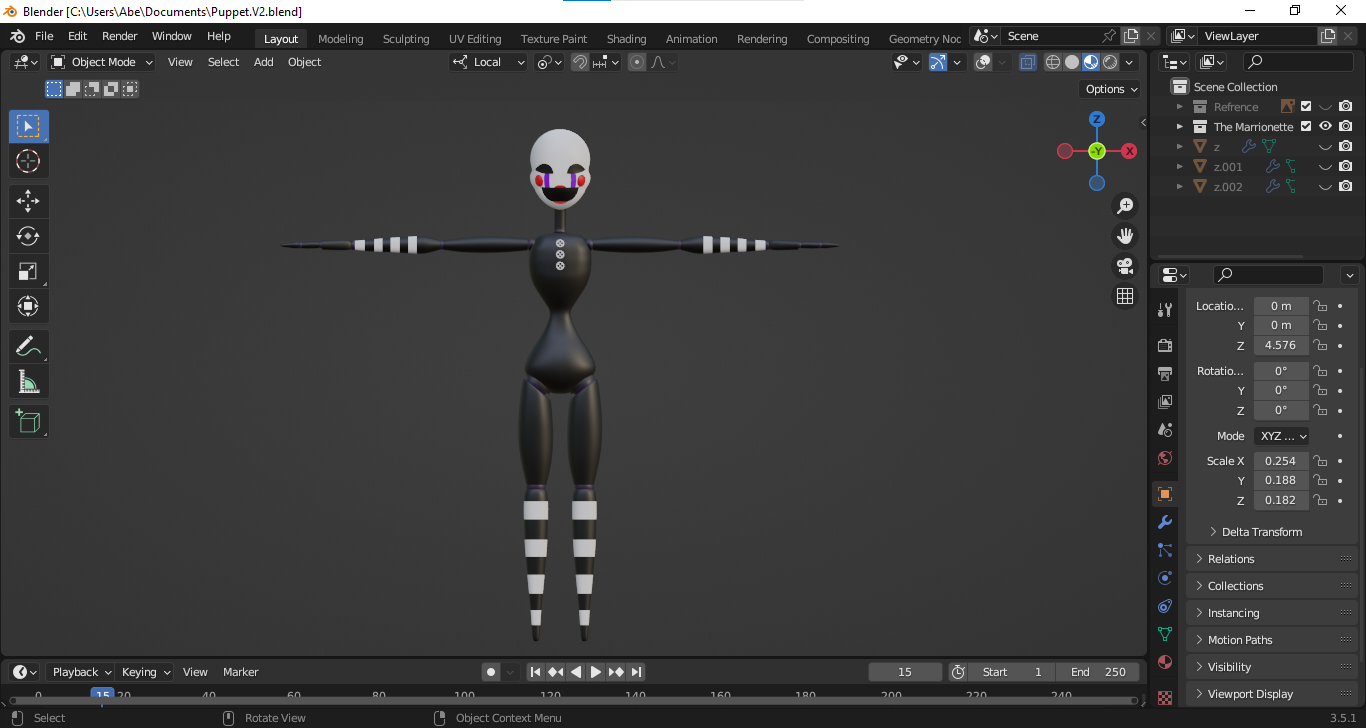 Puppet 8 Bit Form puppet model by Abe4269 on DeviantArt