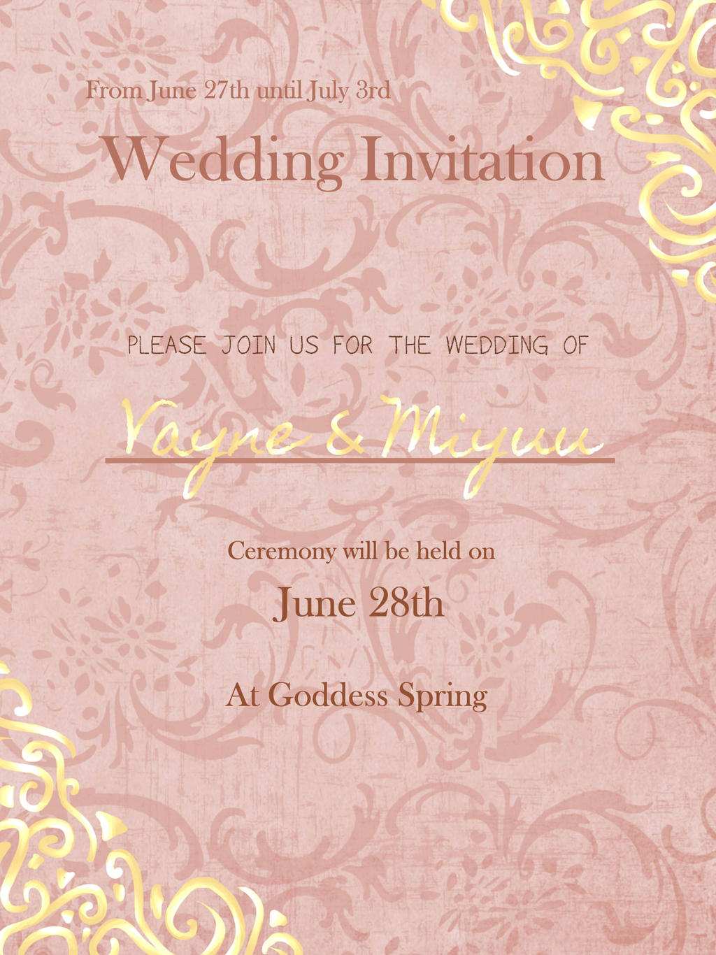 MoE - Wedding Invitation - Vayne and Miyuu