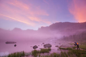 The Rainbow lake sunrise