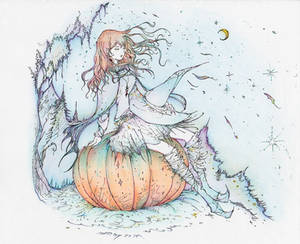 Witch and pumpkin
