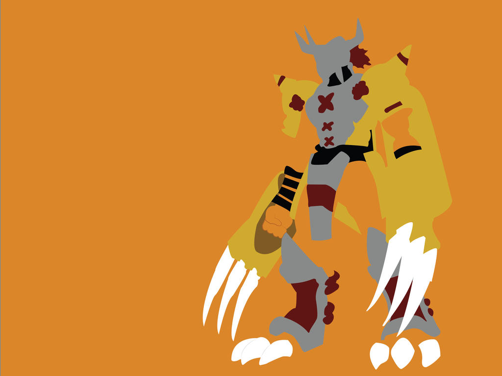 Minimalist Wargreymon - Orange BG