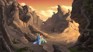 Dashie stuck between rock and a hard place