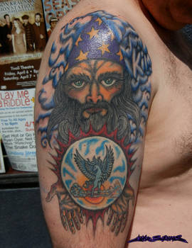 Wizard with Crystal Ball Tattoo