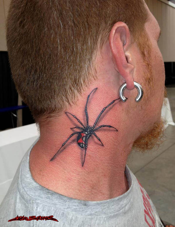 Black Widow Spider Tattoo by MuddyGreen