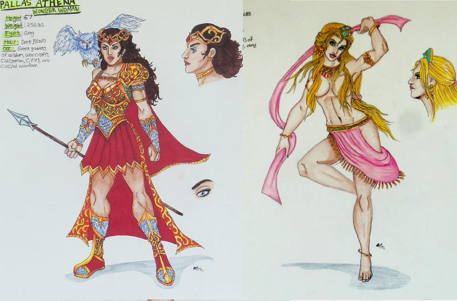 Wonder Woman Gods Redone #1: Athena and Aphrodite by Medusa1893
