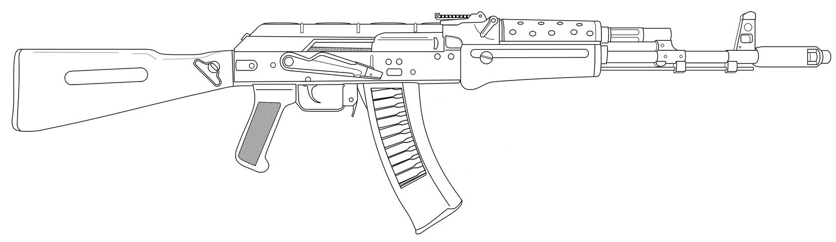 АК 74 сбоку чертёж