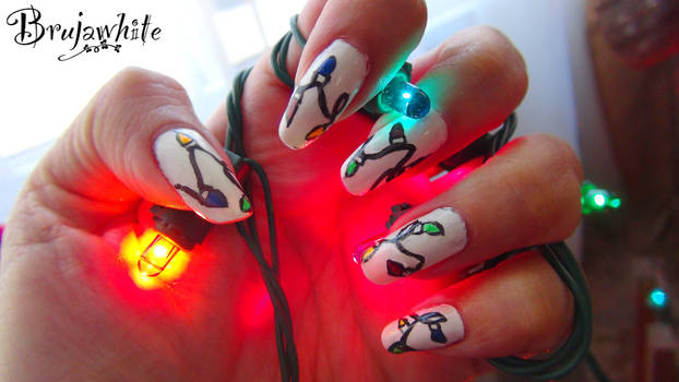 Alphabet nail art challenge: X is for Xmas Lights