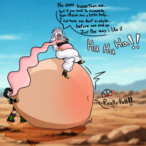 Videl is over stuffed because A21 is a sore loser!