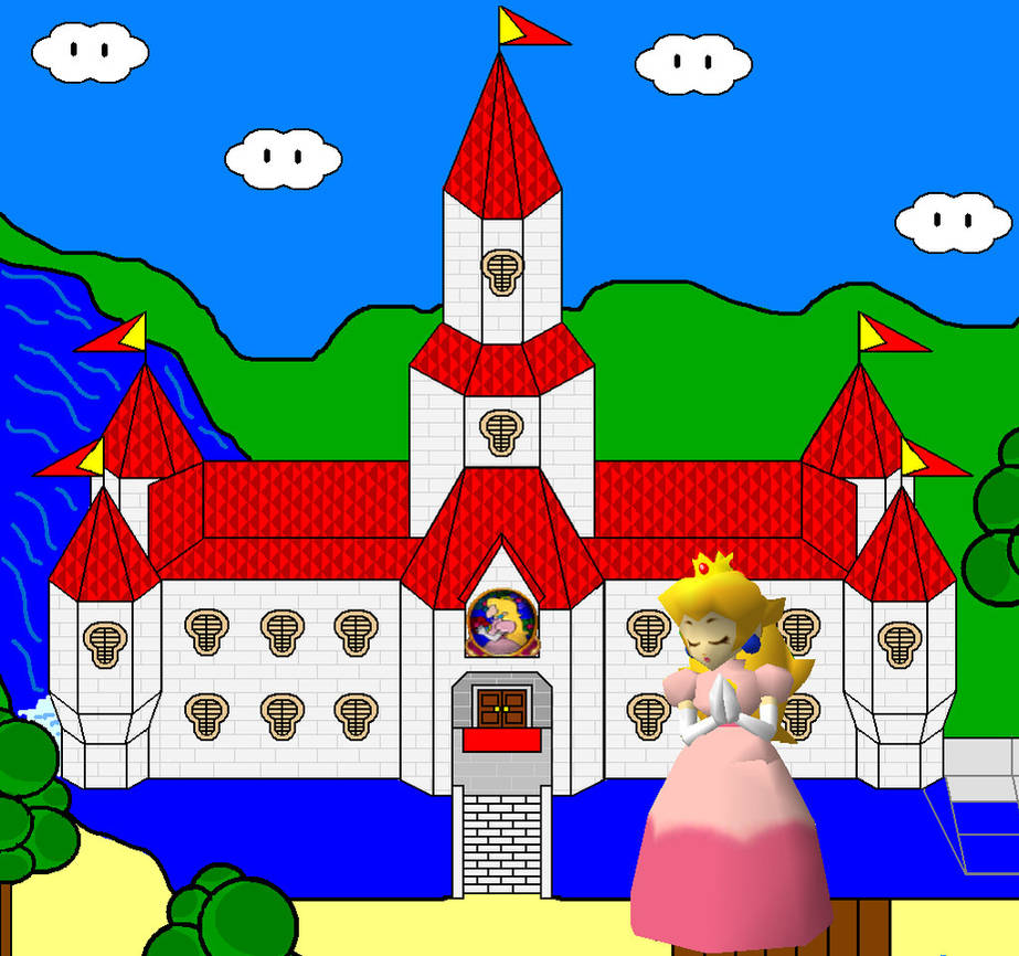 Peach's Castle Mario 64 style by peachnamyfan on DeviantArt