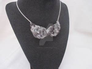 Gray Speckled Mustach Necklace