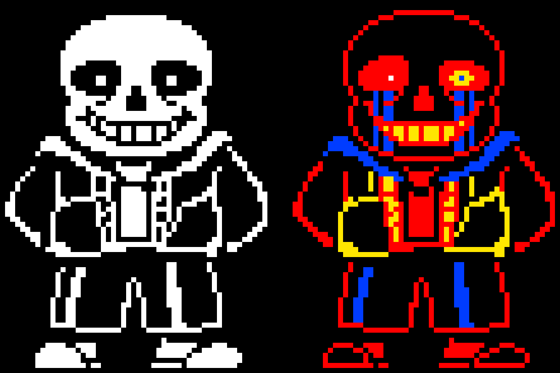 Pixilart - Error! Sans battle sprite by UpchucGamez