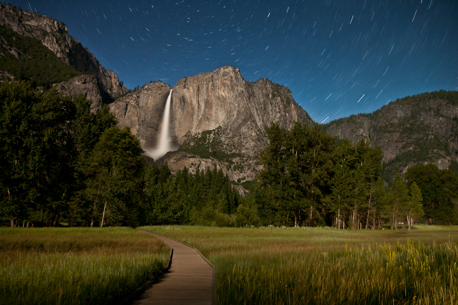 Yosemite Falls and Stars