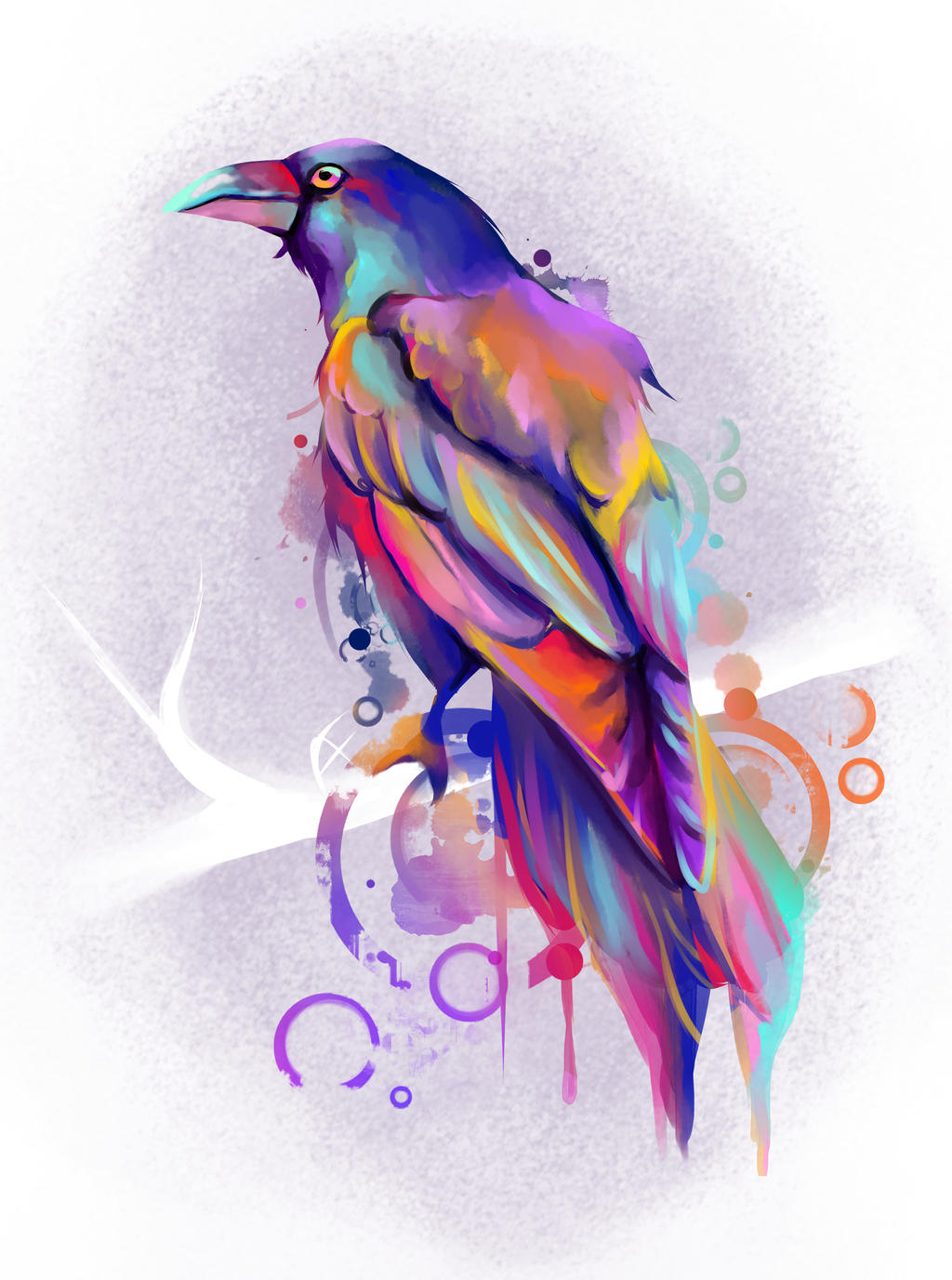 Rainbow Raven by Mythicalpalette on DeviantArt