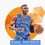 Russel Westbrook 2 1/2 by 3 1/2 trading card