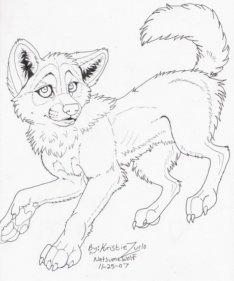 Free Wolf Pup Lineart by NatsumeWolf on DeviantArt