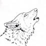 Free to COLOR ONLY howling wolf Line Art