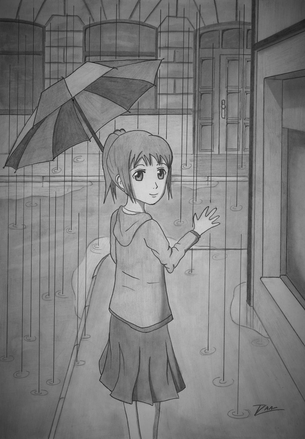 Mila Walking In The Rain By Dan Zan On Deviantart