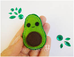 Felt kawaii avocado neodymium magnet