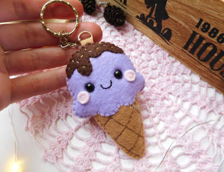 Felt cute ice cream kawaii keychain plush