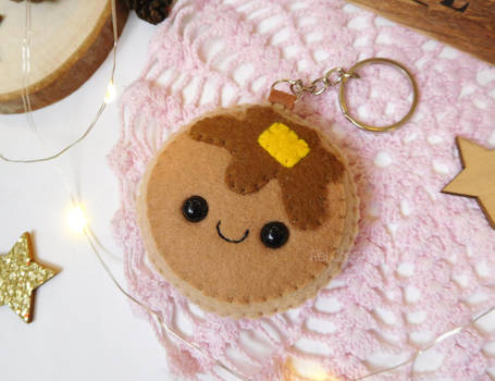 Felt pancake food plush kawaii keychain