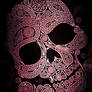 Pink and black Floral Skull phone wallpaper 