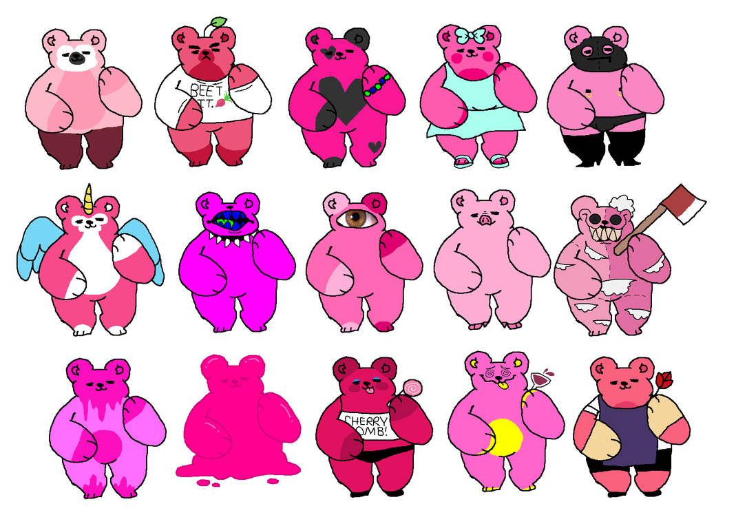Pink Bear Rescue pink bear buddies - adopts by tiddycity on DeviantArt